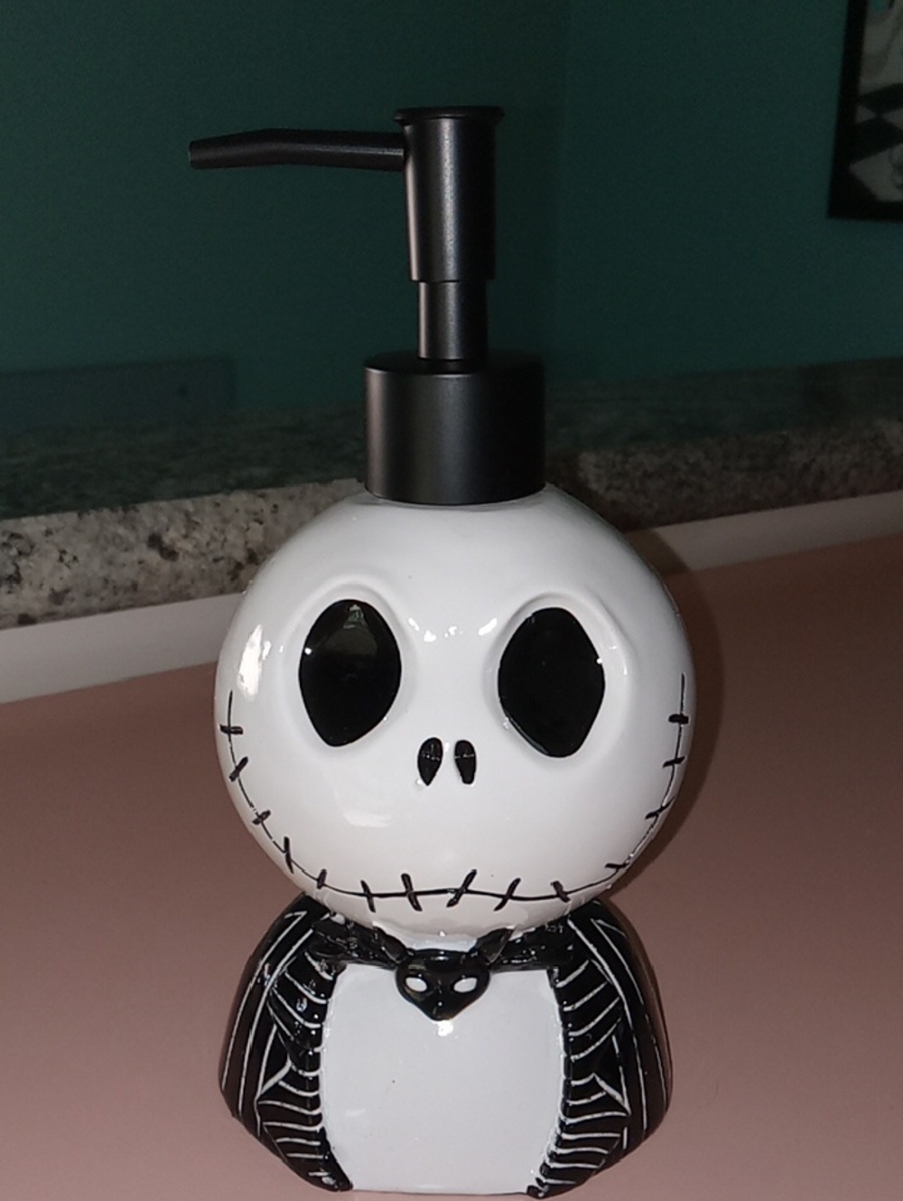 Jack Skellington Ceramic Soap Dispenser - Black and White NEW